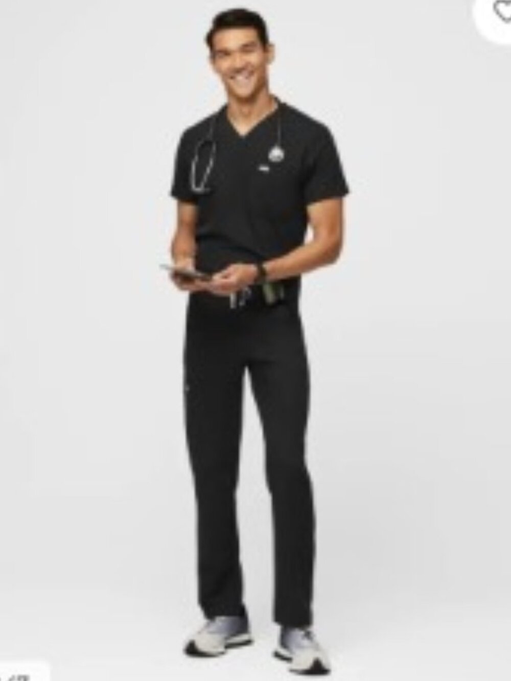 FIGS Leon Scrub Top & Axim Cargo Men’s FIONx Soft Stretch Scrub Set Pant Large